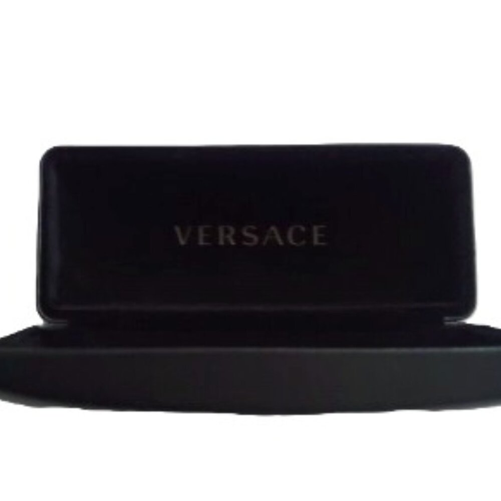 VERSACE Eyewear Sunglasses Case Hard Shell Black Gold Letters Resortwear Beach